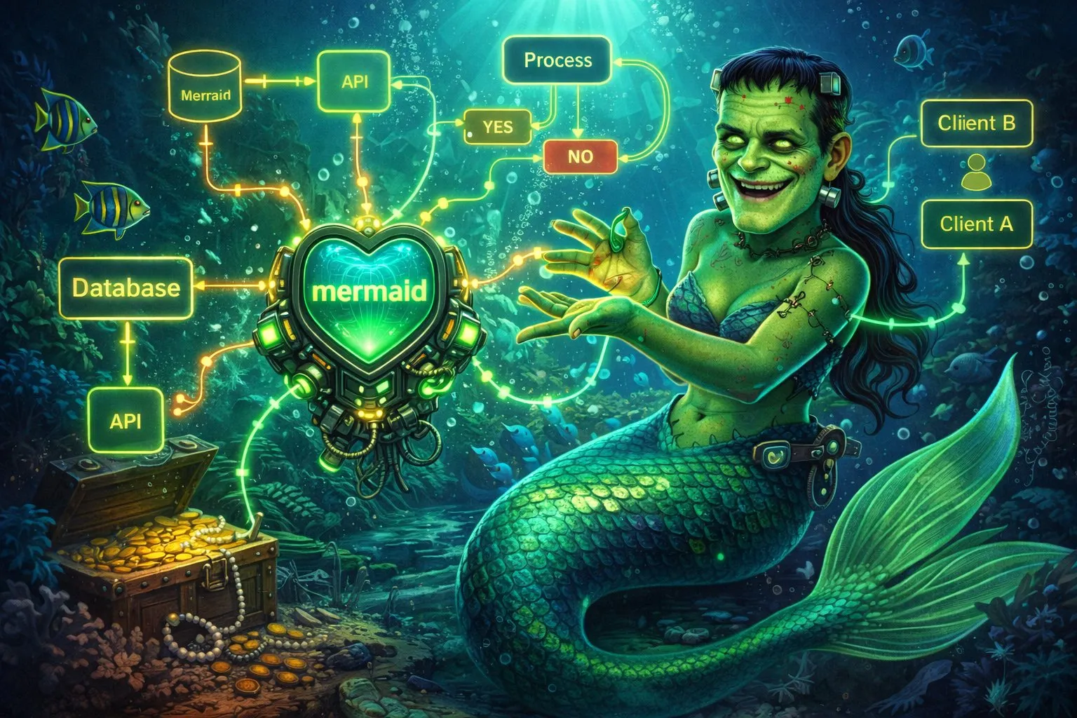 frankenmermaid engine illustration